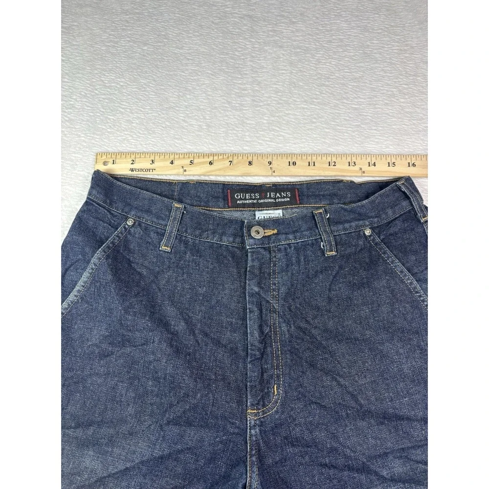 Vtg Guess Jeans Carpenter Denim Shorts Mens 33 Blue Workwear 90s Hip Hop
